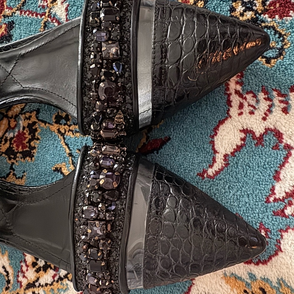 Erdem by Kirkwood Elegant Black Embellished Women's Shoes, size 40 - Picture 10 of 10